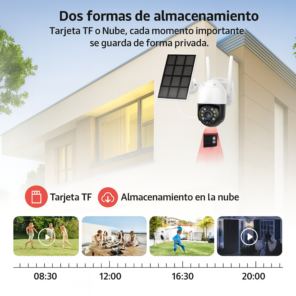 Cámara Solar JORTAN - Wifi - Alta Resolución Full Hd 1080