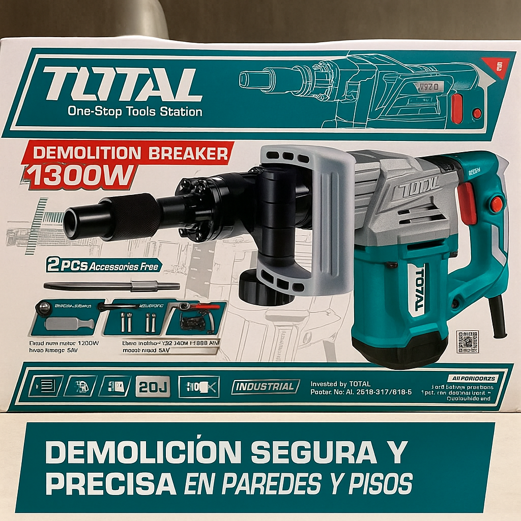 Demoledor TOTAL 1300W – Demolición Potente y Precisa para Profesionales