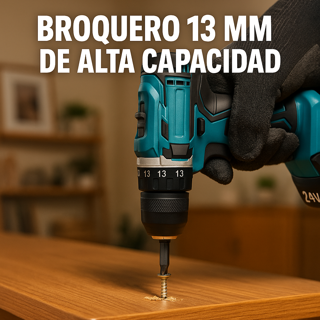 Taladro Inalámbrico 24V 13 mm + Kit de Herramientas