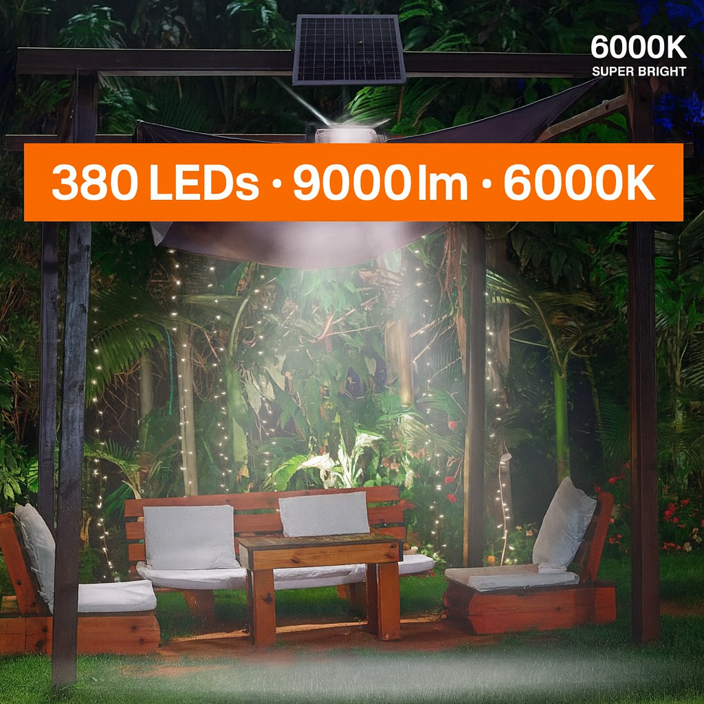 Reflector Solar 400W + Panel y Control – Iluminación LED Potente y Ecológica para Exteriores