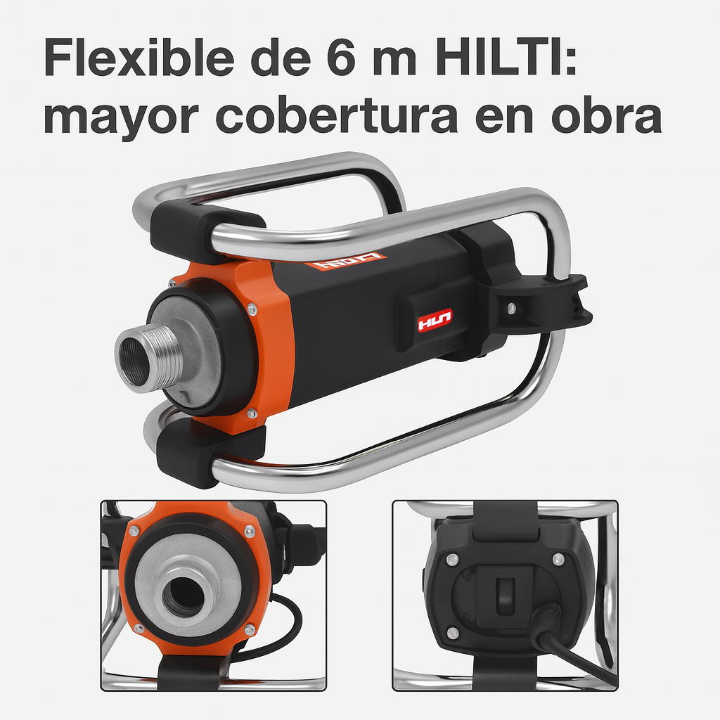 HILTI Vibrador de Concreto Eléctrico 2000 W, 4300 vpm*, Manguera 6 m