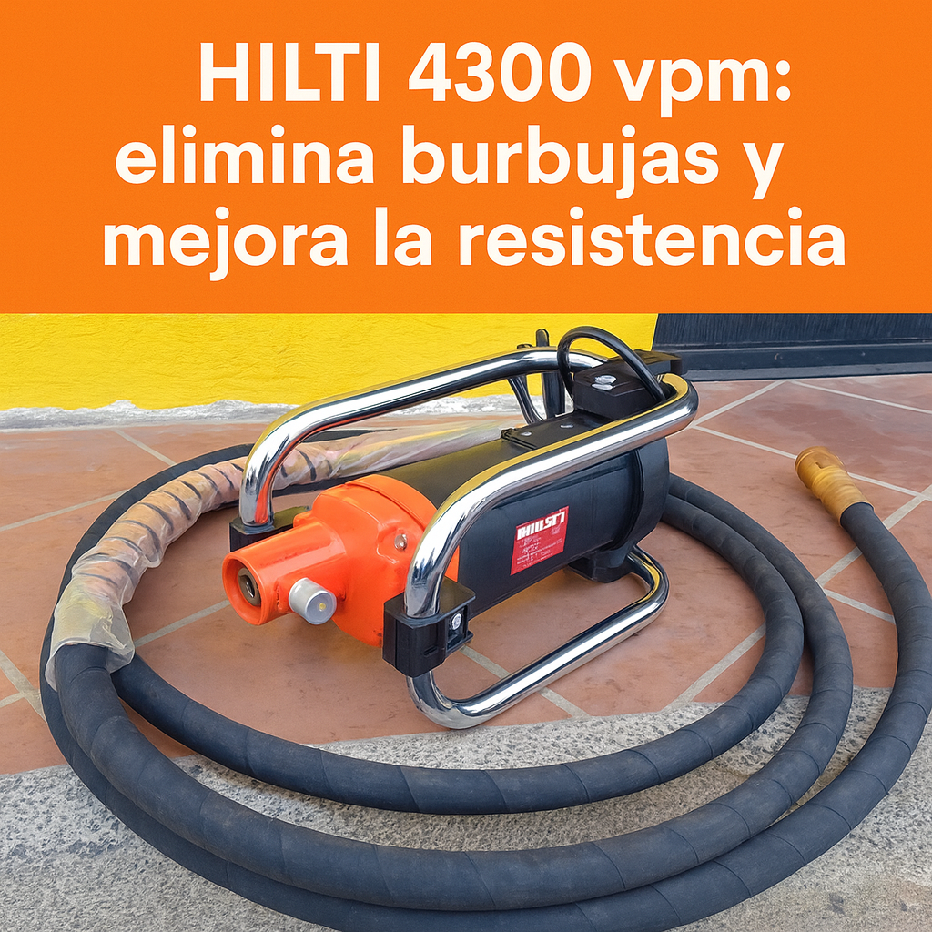 HILTI Vibrador de Concreto Eléctrico 2000 W, 4300 vpm*, Manguera 6 m