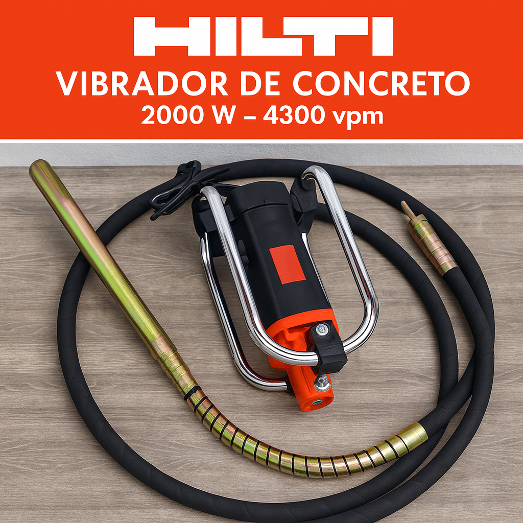 HILTI Vibrador de Concreto Eléctrico 2000 W, 4300 vpm*, Manguera 6 m