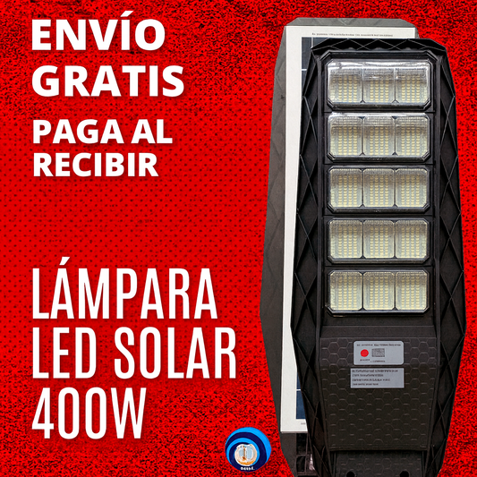 Lámpara Solar LED 400W – Potencia y Ahorro para Espacios Amplios