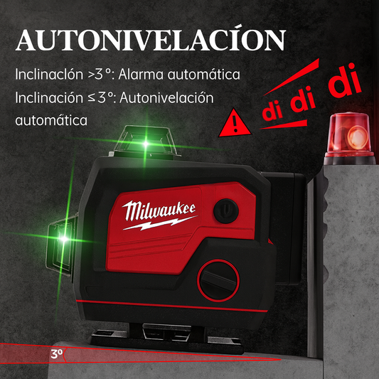 Nivel Láser Milwaukee 4D – 16 Líneas Verdes | Precisión Extrema + Tecnología Bluetooth