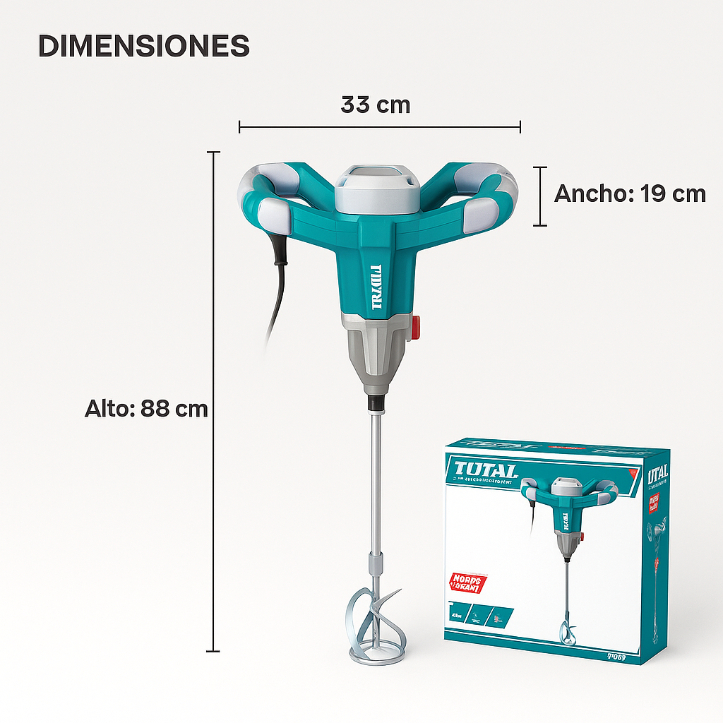Mezclador de Pintura Eléctrico TOTAL 1400W
