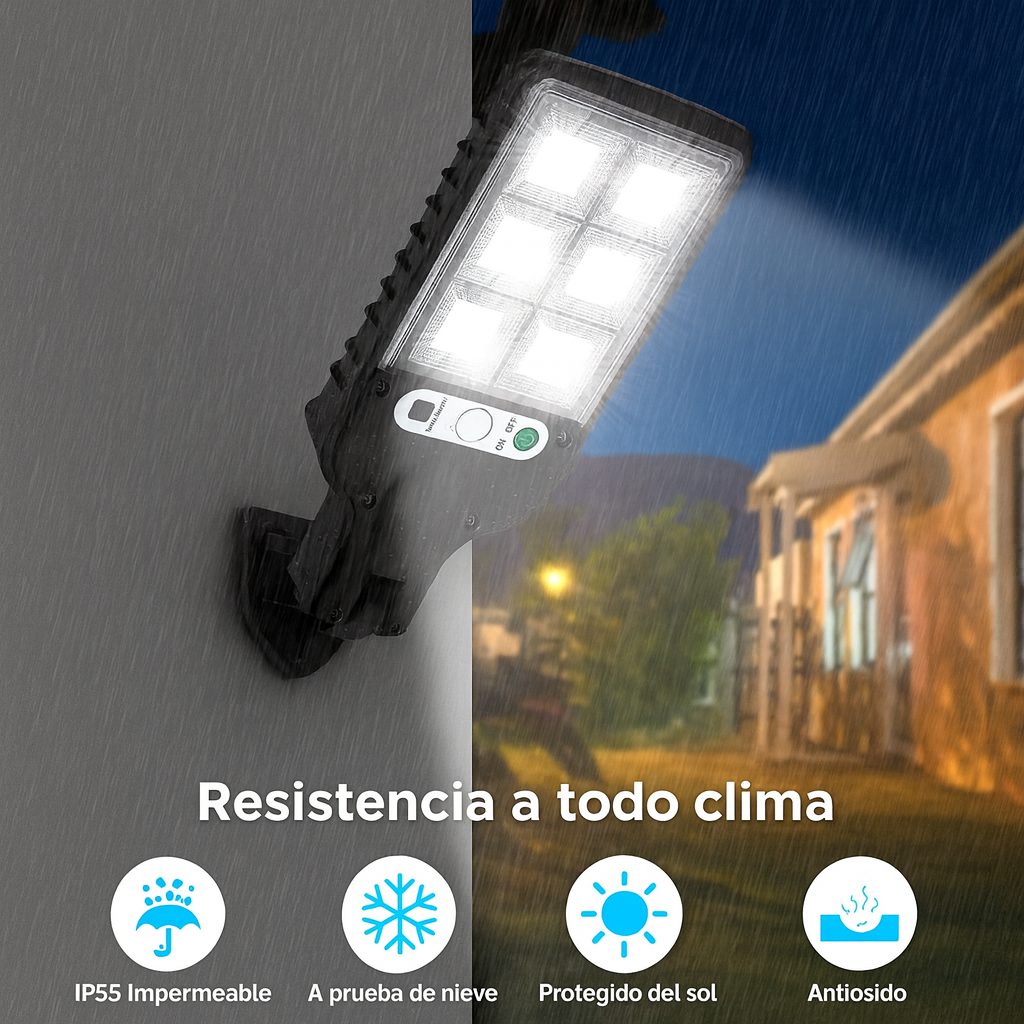 Lámpara Solar con Sensor PIR IP65 (2.5 W) — Rotación 160°