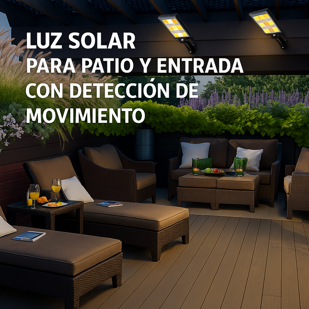 Lámpara Solar con Sensor PIR IP65 (2.5 W) — Rotación 160°