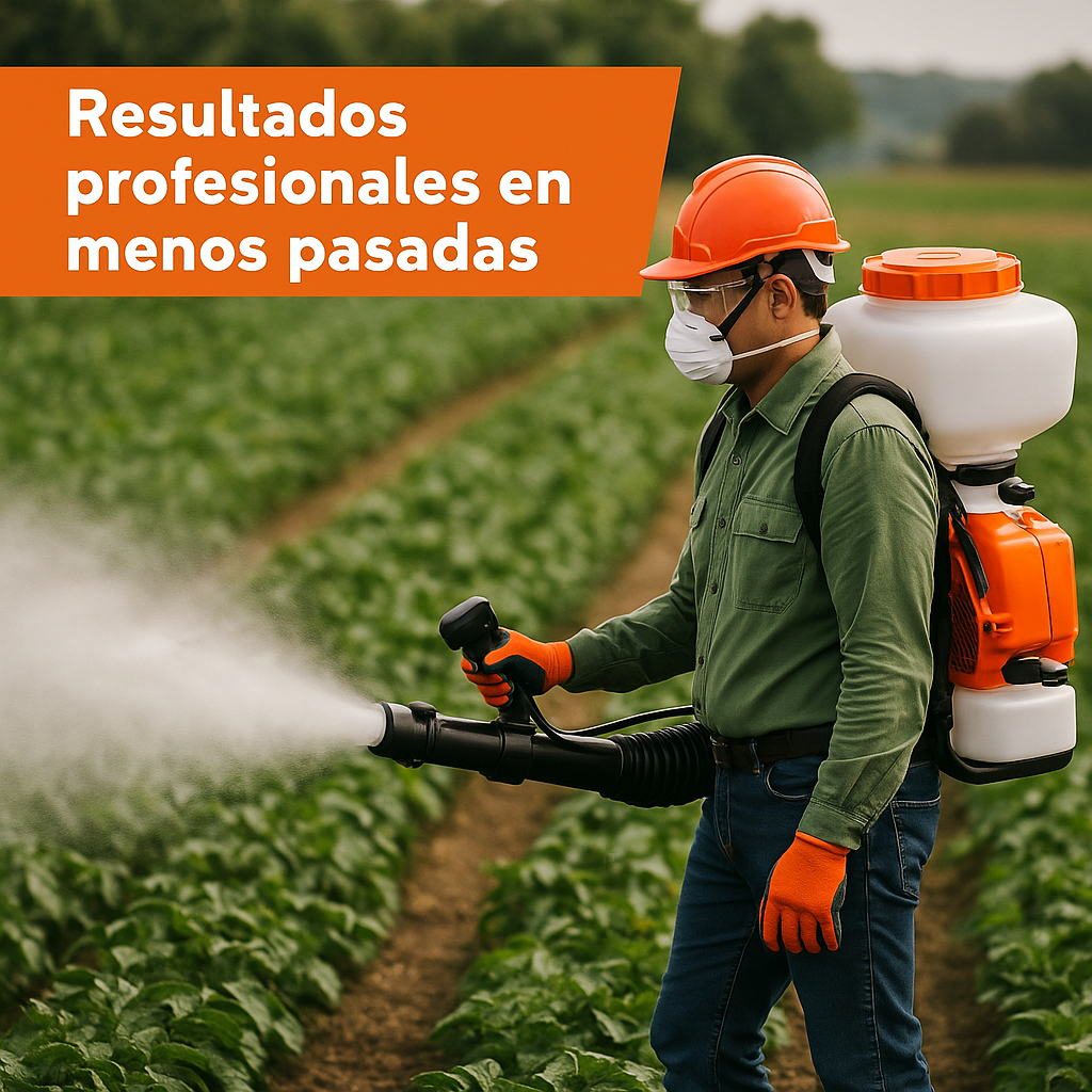 Fumigadora 3-en-1: nebuliza líquidos, pulveriza polvos y esparce granulados