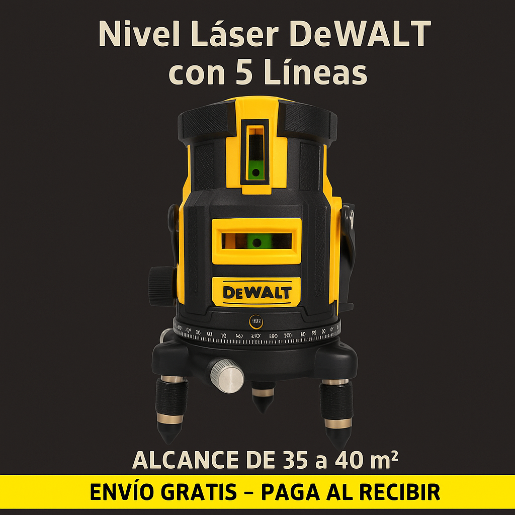 Nivel Láser 5 Líneas – Precisión y Alcance para Trabajos Profesionales