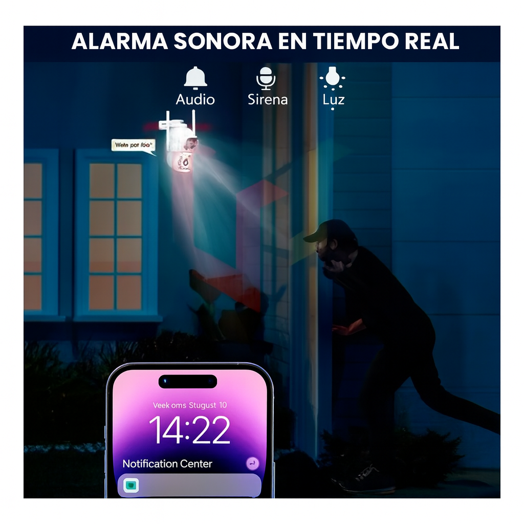 Cámara de Vigilancia Doble Lente WiFi PTZ – Seguridad Total en Todo Momento