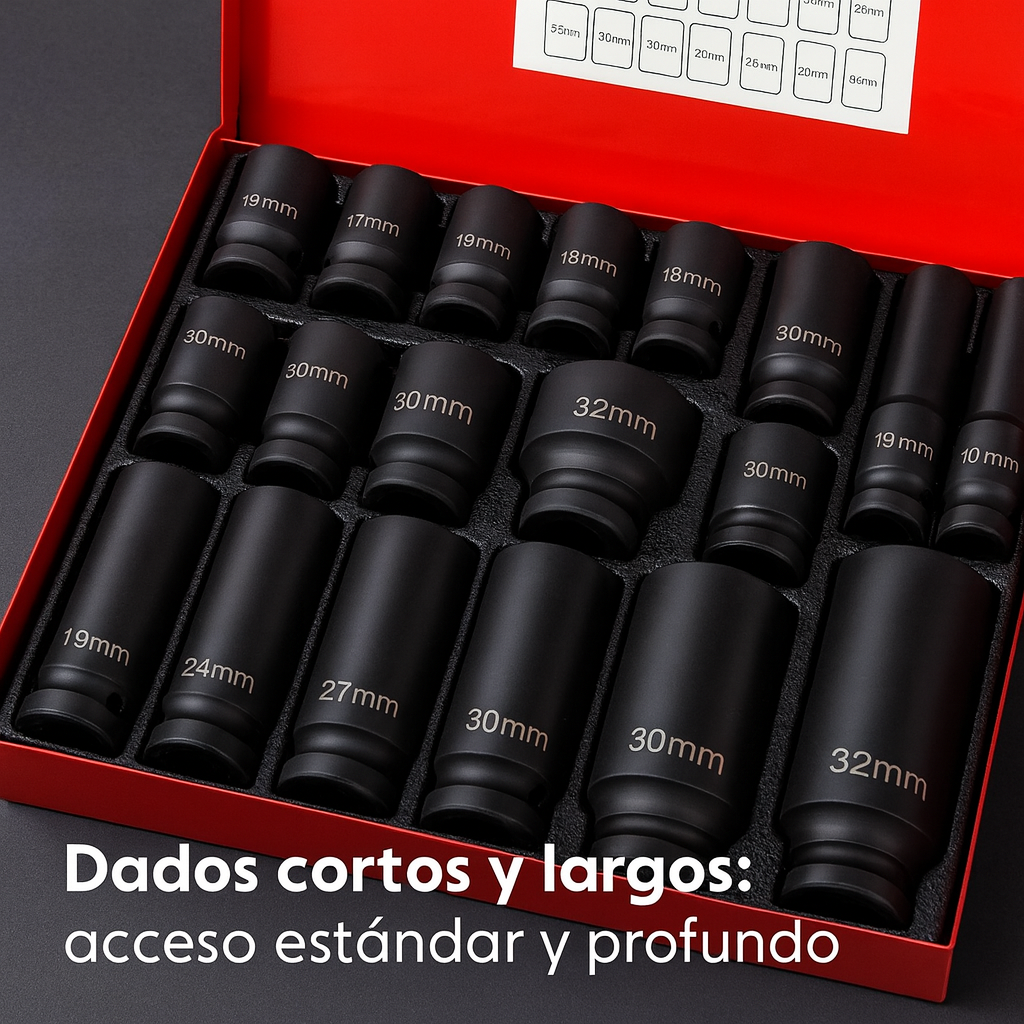 Juego de copas de impacto de 35 piezas