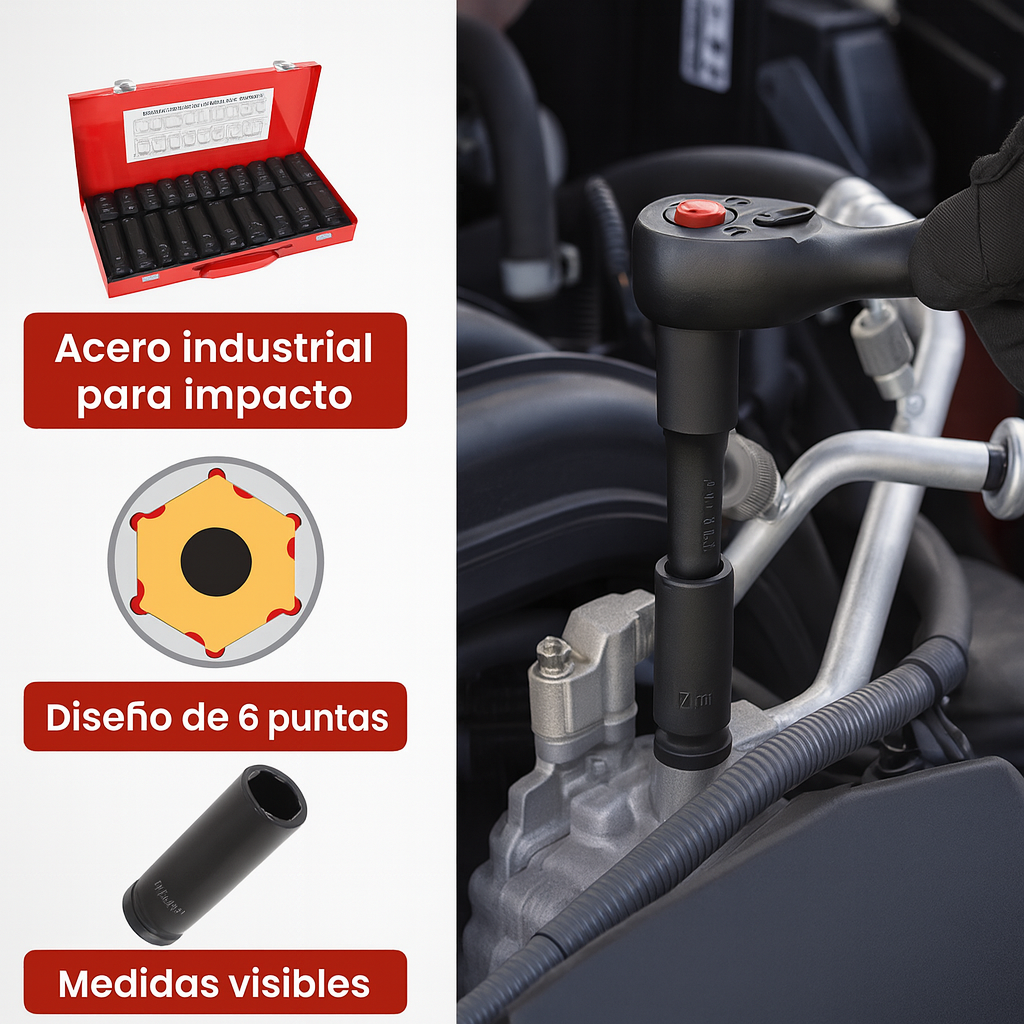 Juego de copas de impacto de 35 piezas