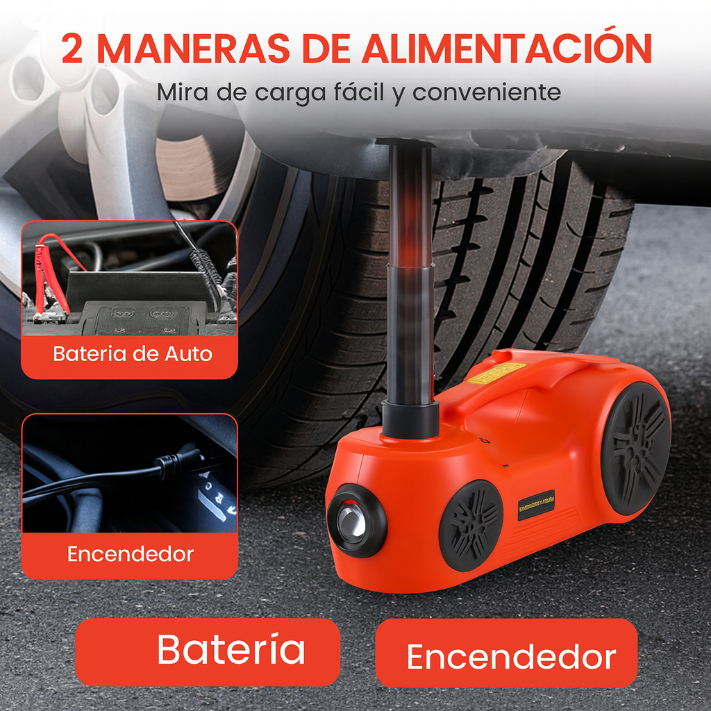Gato hidráulico eléctrico 3T con compresor 12V