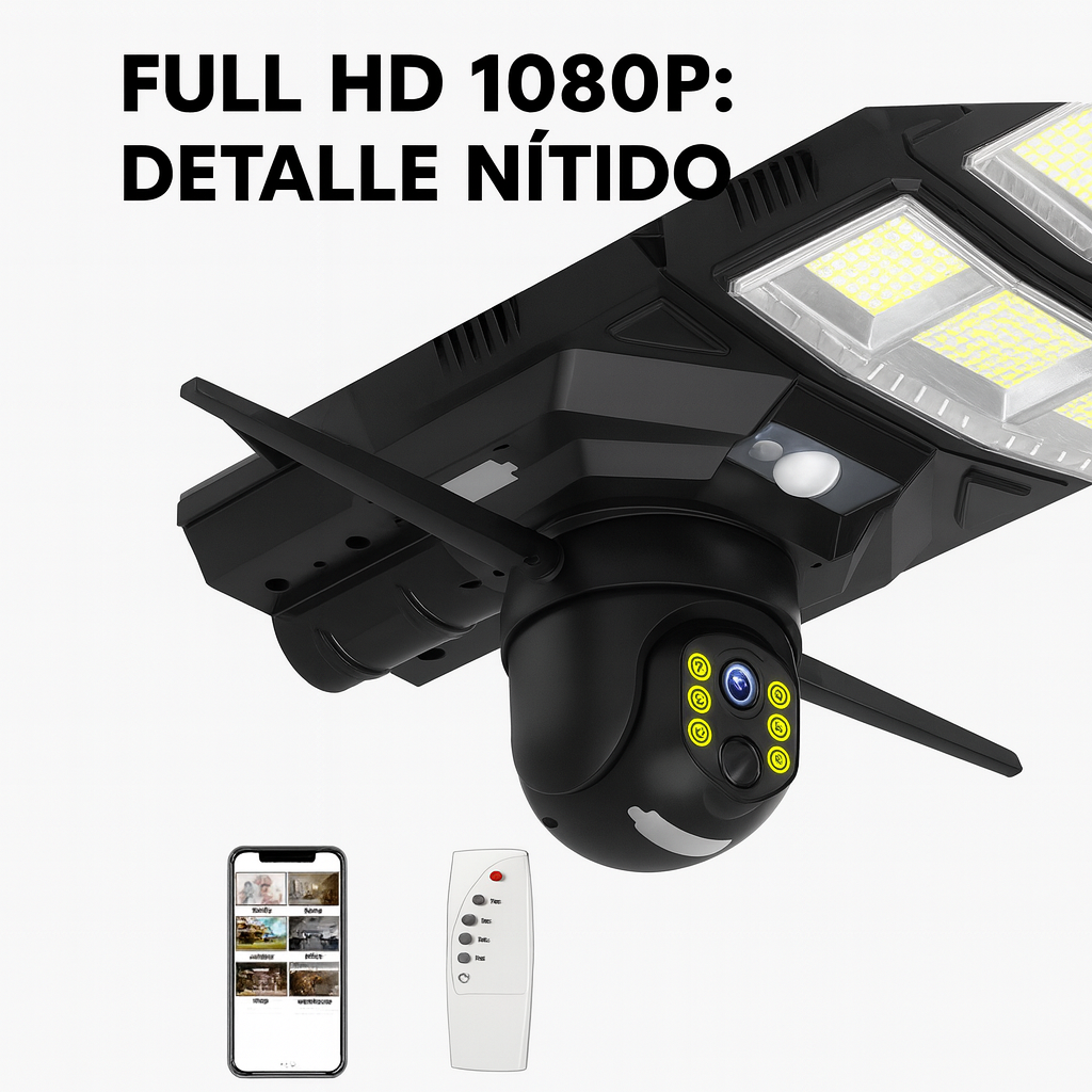 Reflector Solar 400 W CON CAMARA  SEGURIDA