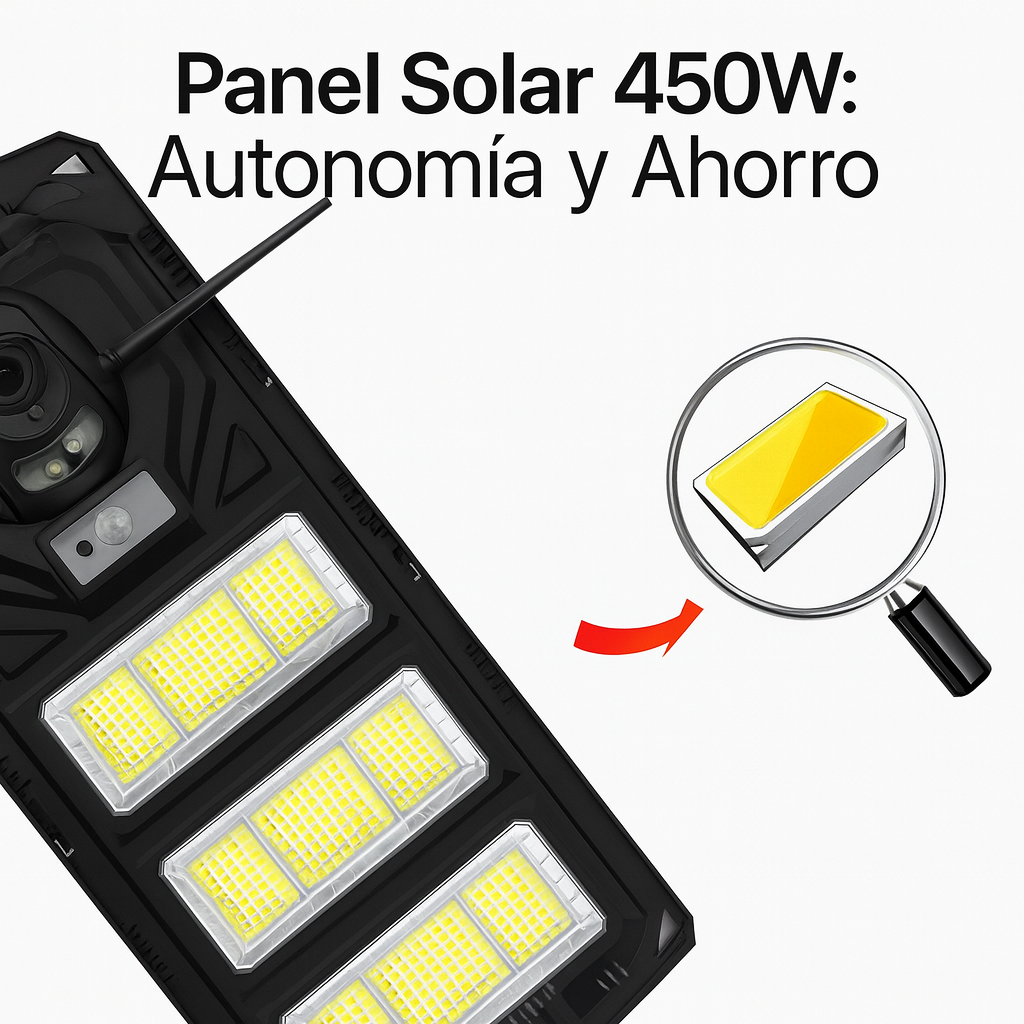 Reflector Solar 400 W CON CAMARA  SEGURIDA
