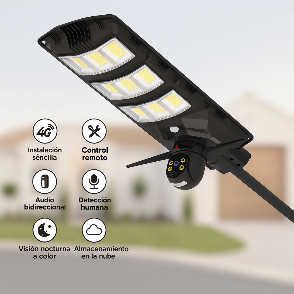 Reflector Solar 400 W CON CAMARA  SEGURIDA