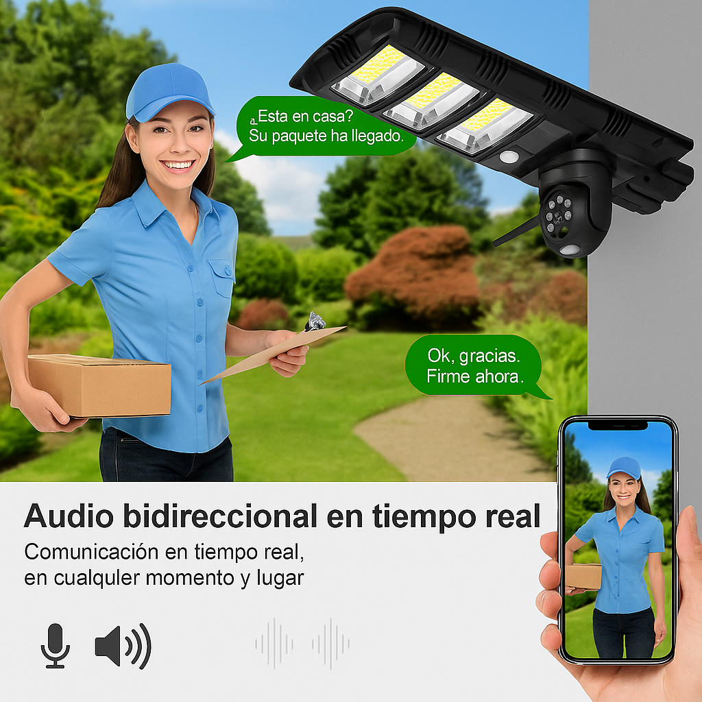 Reflector Solar 400 W CON CAMARA  SEGURIDA