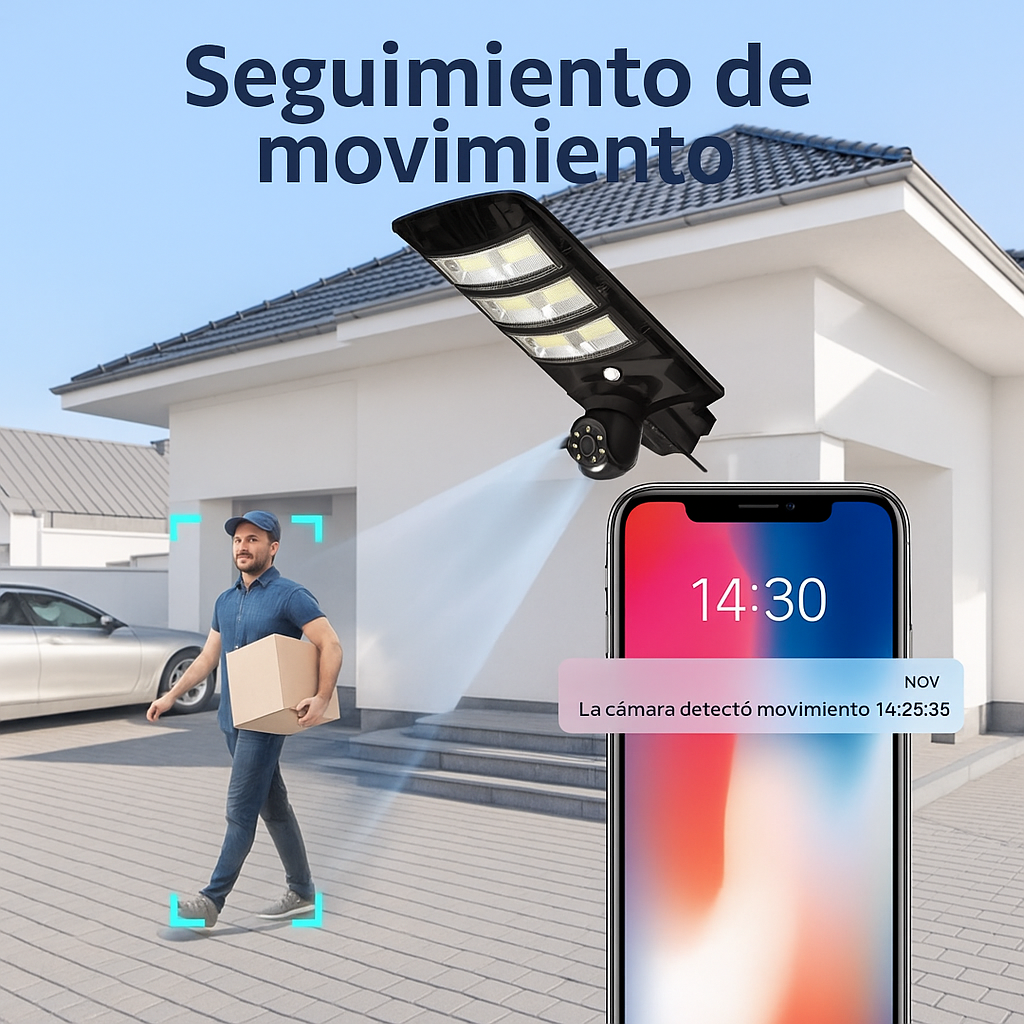 Reflector Solar 400 W CON CAMARA  SEGURIDA