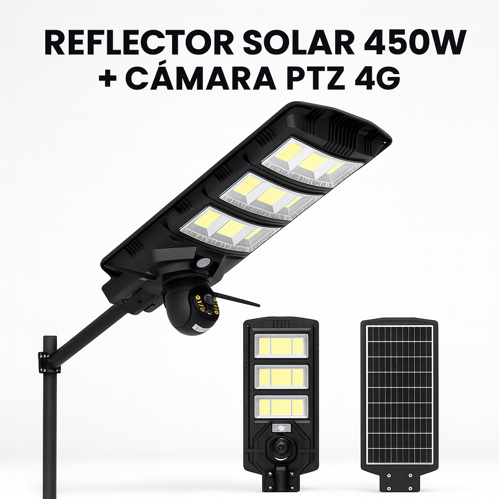 Reflector Solar 400 W CON CAMARA  SEGURIDA