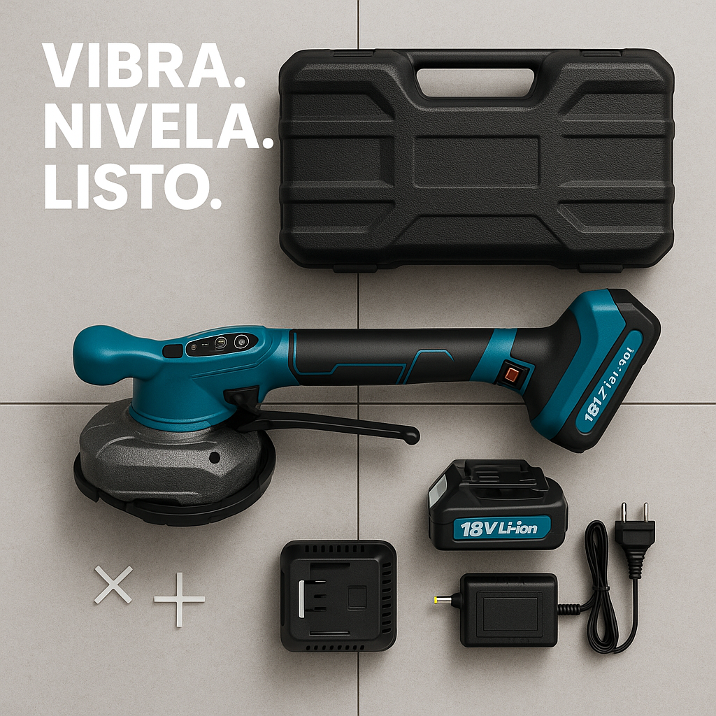 Vibrador de Baldosa MAKITA Inalámbrico 36V (2 baterías) – 5 Velocidades Ajustables