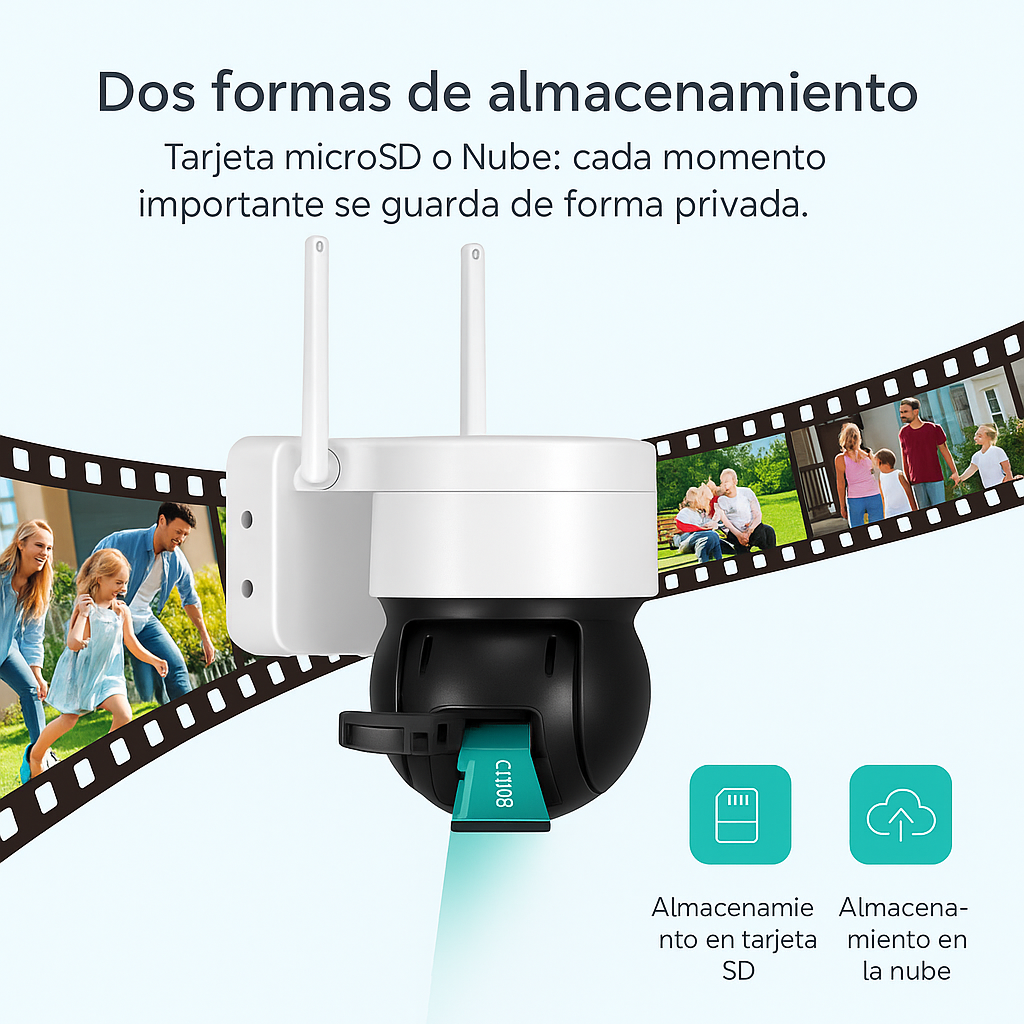 Cámara Solar WiFi 3 MP para Exteriores (IP65)