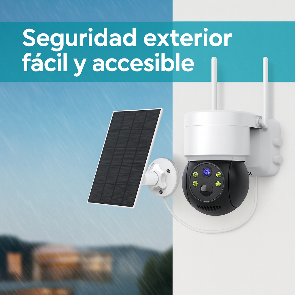 Cámara Solar WiFi 3 MP para Exteriores (IP65)