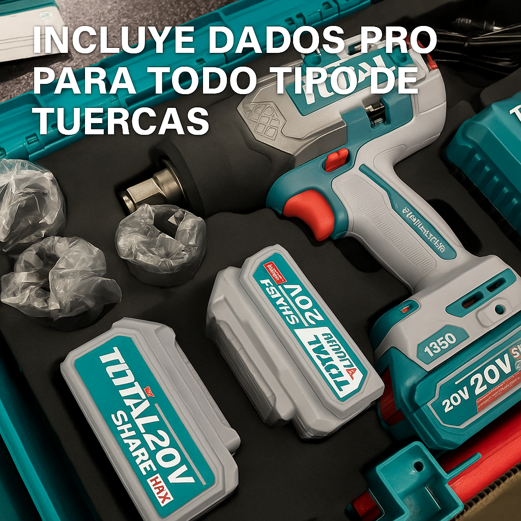 Combo Triple Llave de Impacto Brushless 20V – 400NM / 850NM / 1350NM + Cargador + 2 Baterías 1 Año de Garantía