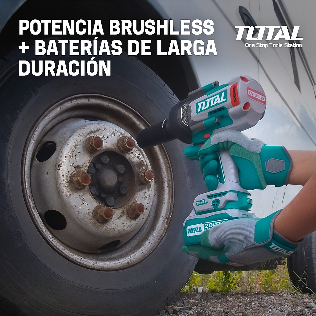 Combo Triple Llave de Impacto Brushless 20V – 400NM / 850NM / 1350NM + Cargador + 2 Baterías 1 Año de Garantía