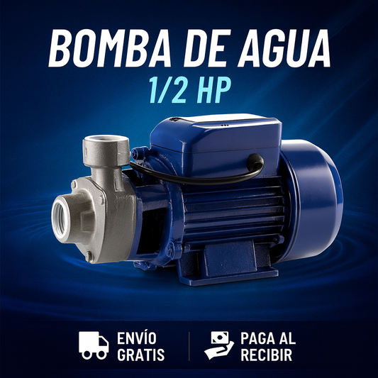 Bomba de Agua Periférica 1/2 HP — Ducha y tanques con presión.