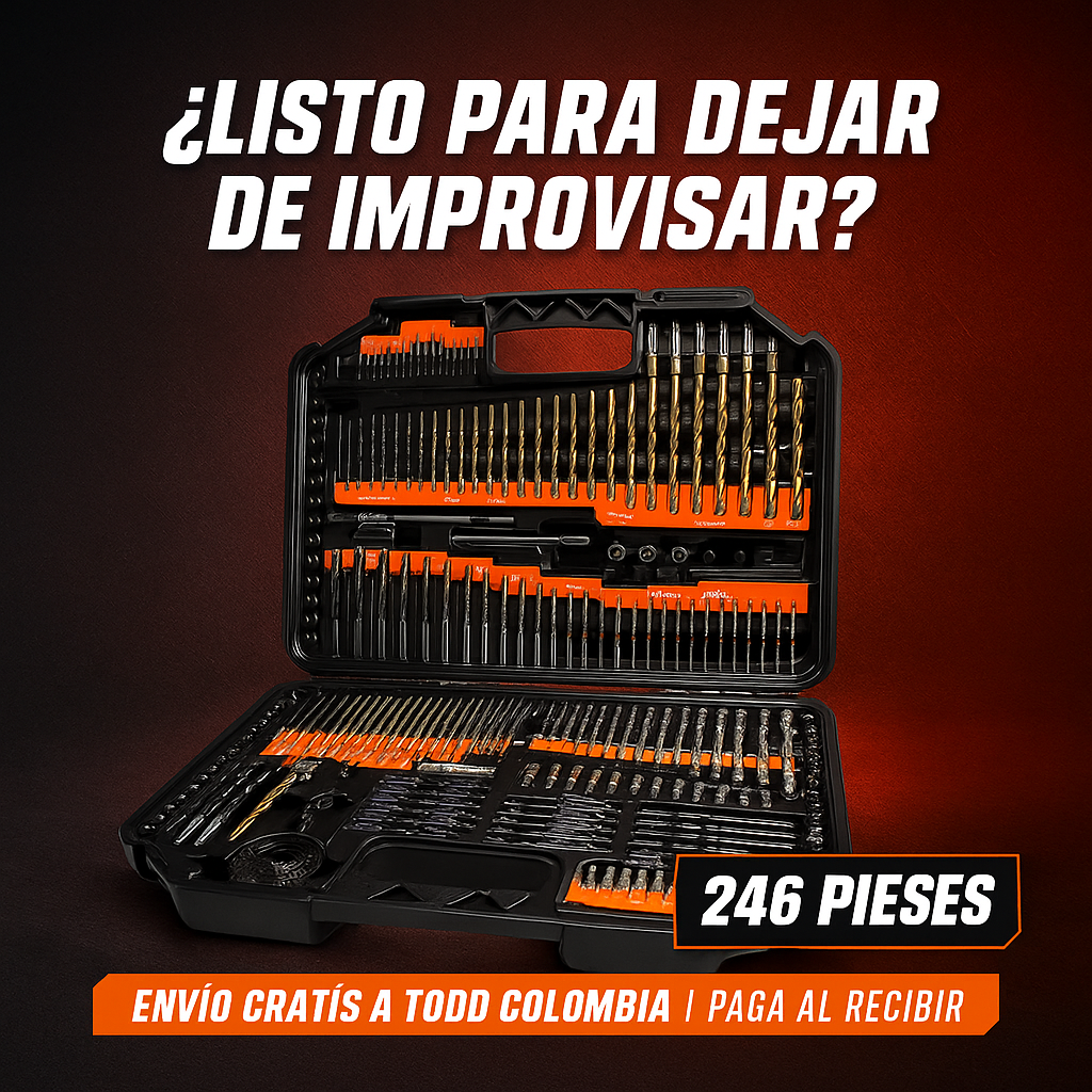 Juego de Brocas y Puntas 246 Piezas – Precisión Total en Cada Perforación
