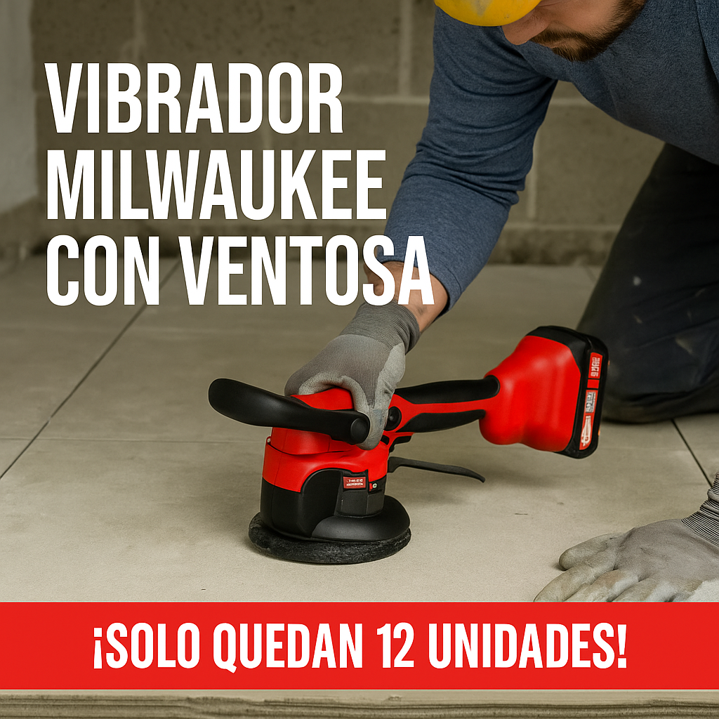Vibrador Milwaukee Con Ventosa - 6 Velocidades y 2 Baterías 60V