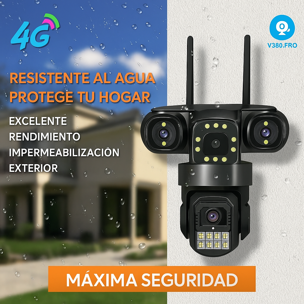 Seguridad Total - Cámara 3 Lentes WIFI  Giratorios 360°