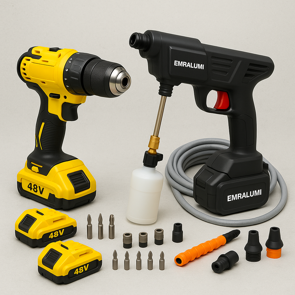 ⚡ COMBO TALADRO DEWALT 48V + HIDROLAVADORA INALÁMBRICA Makita