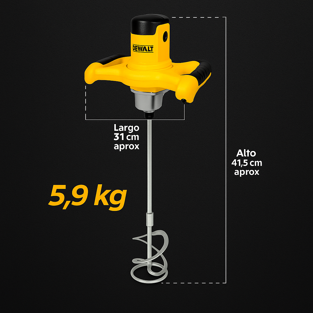 Mezclador DeWALT UT1200 – Potencia y Control para Mezclas Profesionales