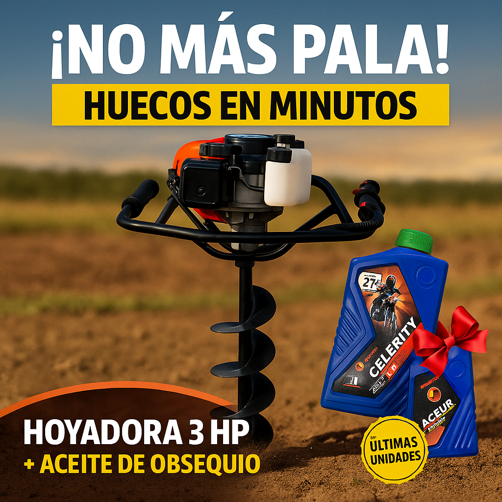 Hoyadora de Motor 3 HP – 2 Tiempos Shindaiwa