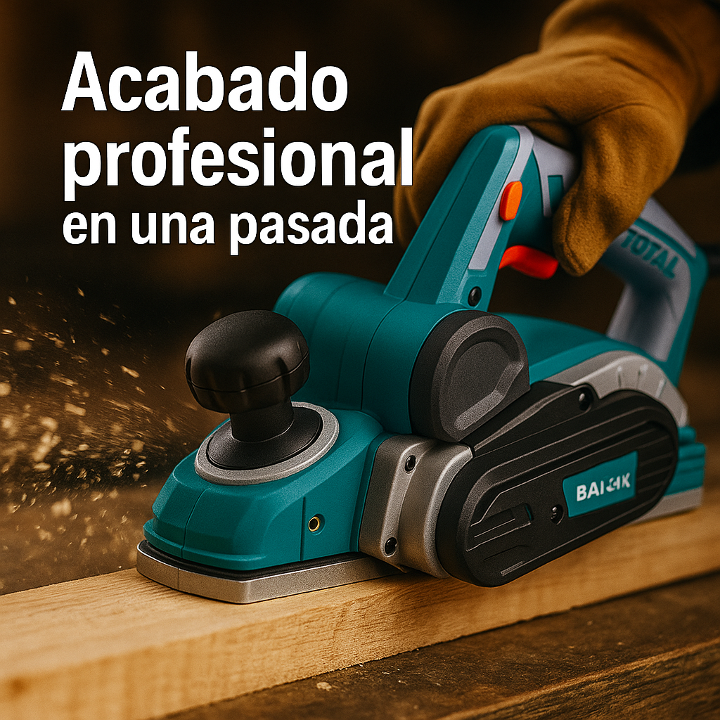 Cepillo Eléctrico 1050W (120V) — Acabado profesional en una pasada.