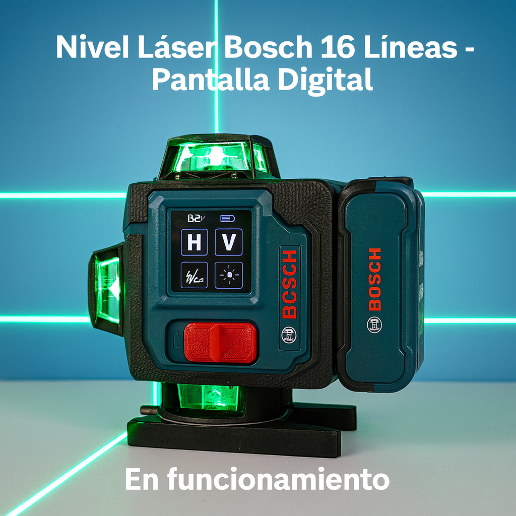 Nivel Laser Bosch 16 Líneas 360° - Kit Completo con Accesorios