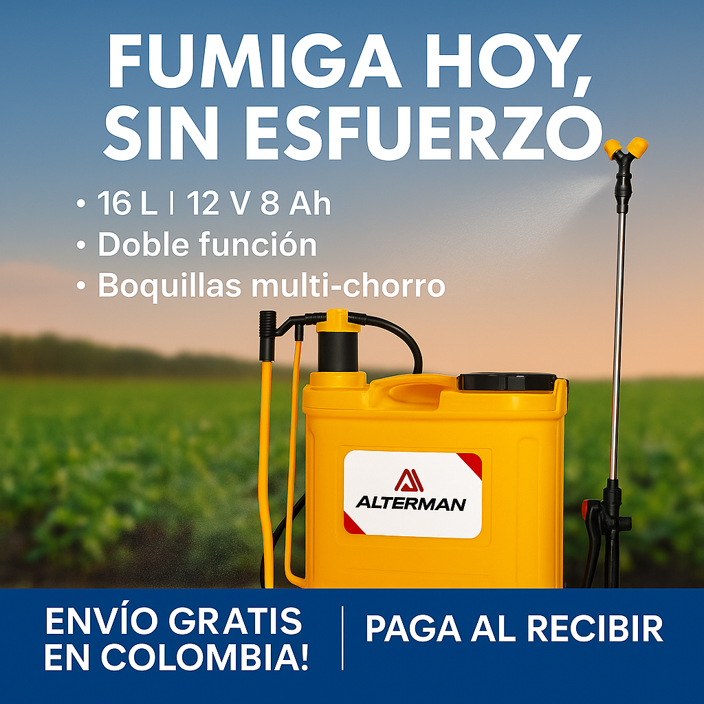 FUMIGADORA 16 LITROS ALTERMAN DOBLE FUNCION BATERIA Y MANUAL