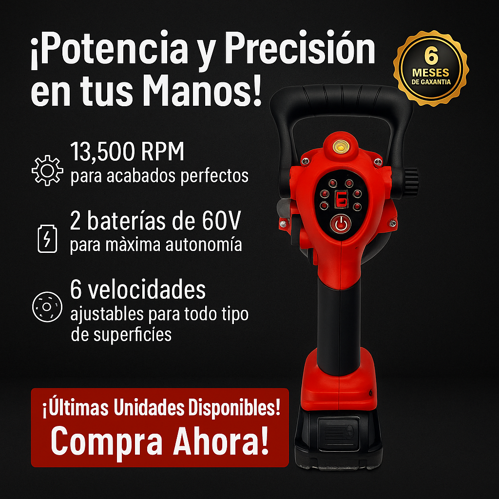 Vibrador Milwaukee Con Ventosa - 6 Velocidades y 2 Baterías 60V