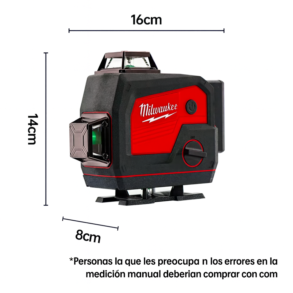 Nivel Láser Milwaukee 4D – 16 Líneas Verdes | Precisión Extrema + Tecnología Bluetooth
