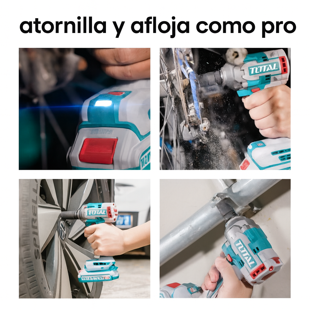 Combo 3 en 1 Rotomartillo SDS-Plus Llave de impacto 400 Nm y Taladro percutor 66Nm TOTAL 20V