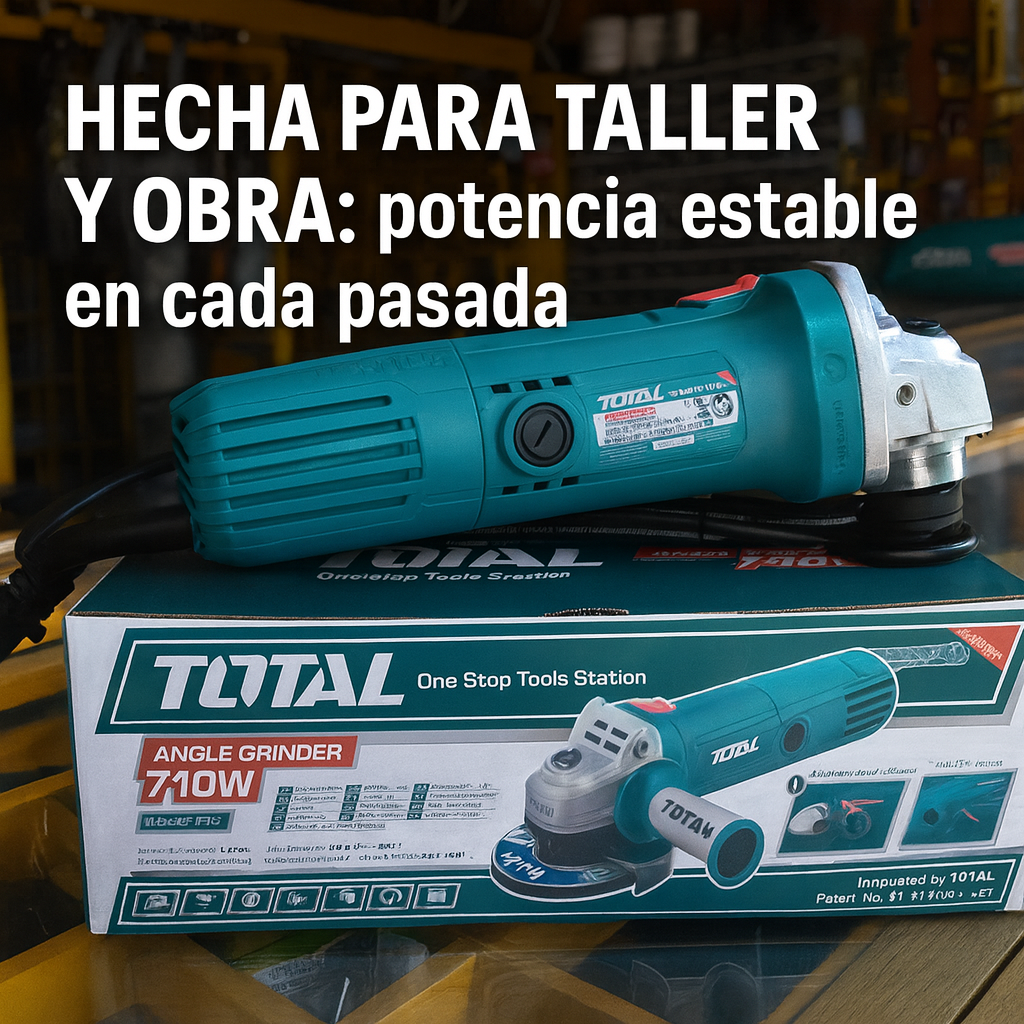 Súper Combo TOTAL: Rotomartillo SDS Plus 800W + Esmeriladora 4½" 710W