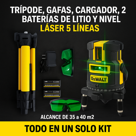 Nivel Láser 5 Líneas – Precisión y Alcance para Trabajos Profesionales