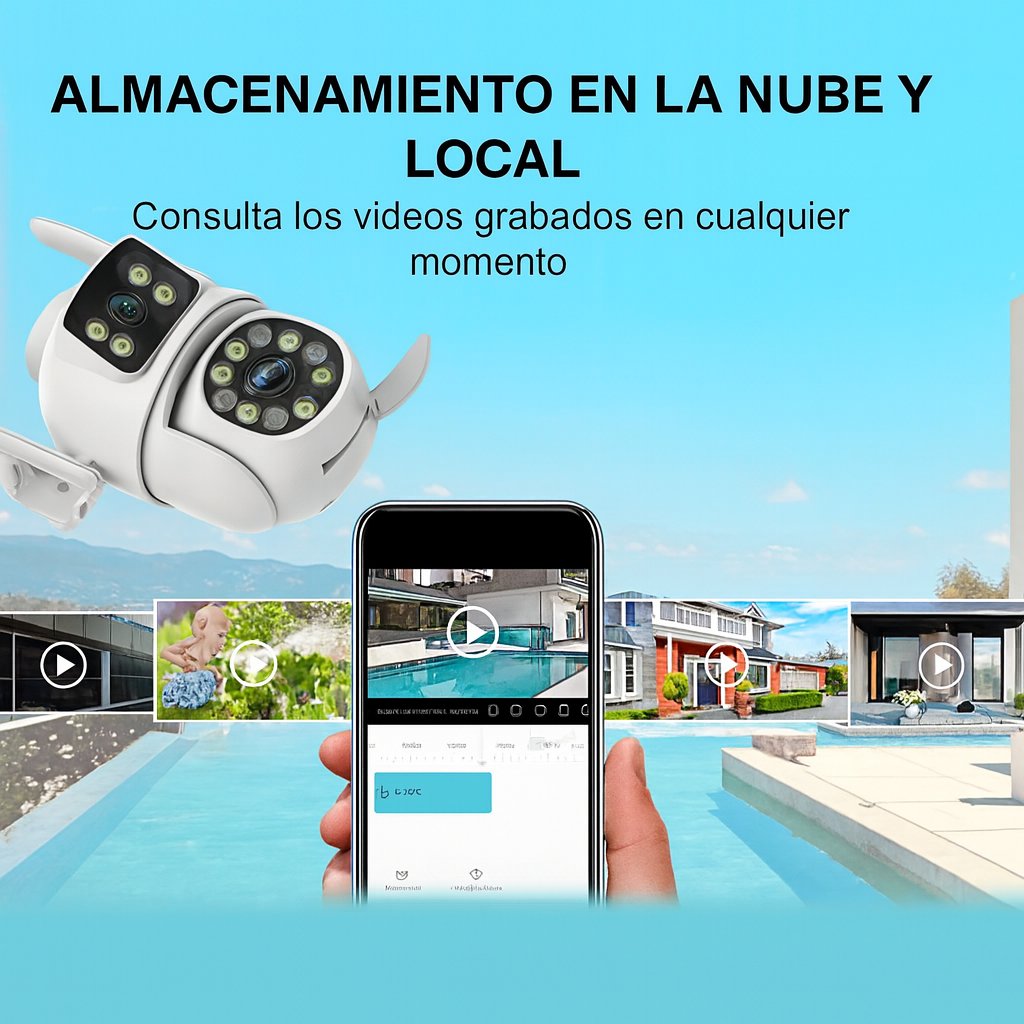 Cámara de Vigilancia Doble Lente WiFi PTZ – Seguridad Total en Todo Momento
