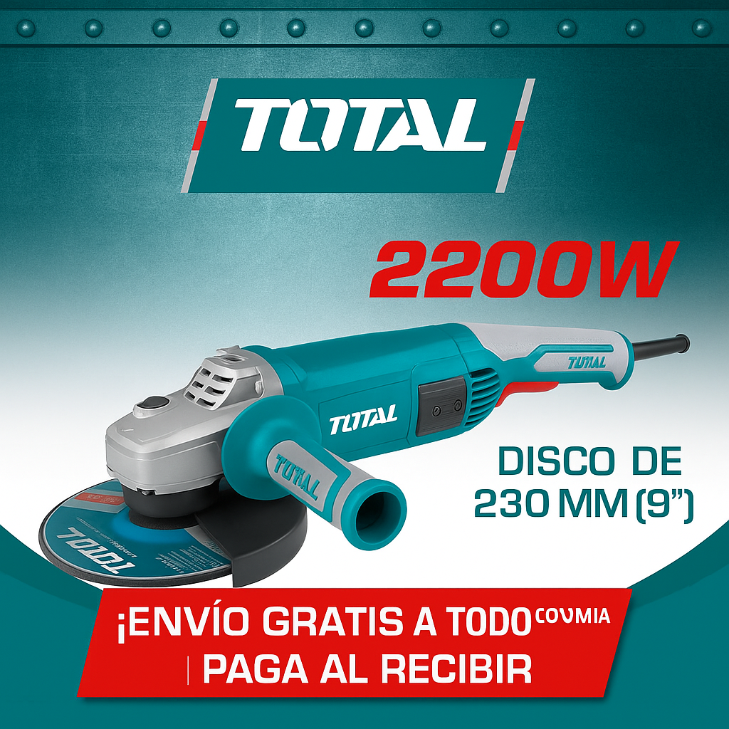 Pulidora 2200W 6600 RPM Orginal de TOTAL.