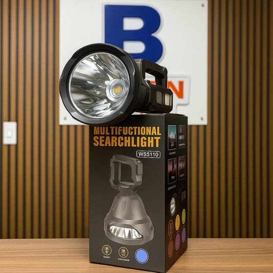 Linterna LED Recargable con Carga Solar – 6 Modos | Power Bank USB | Resistente a Lluvia