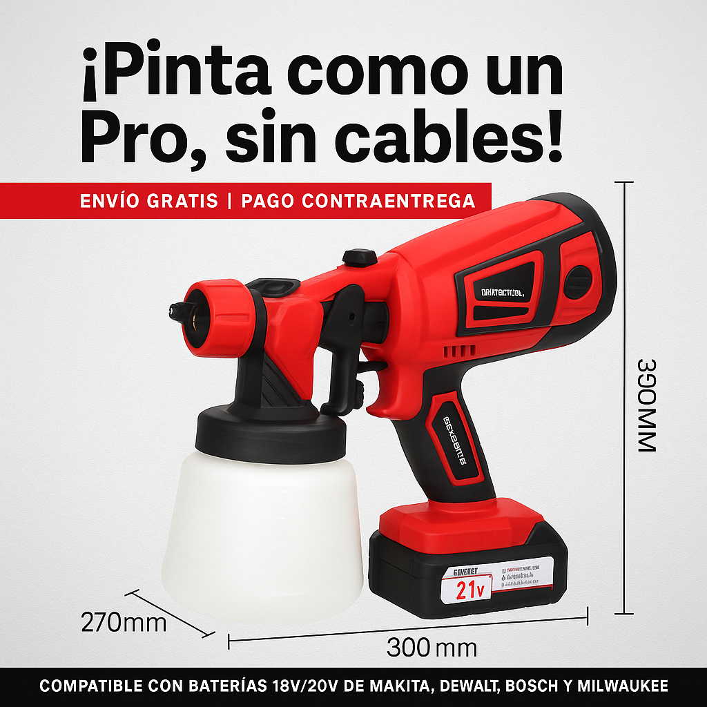 Pistola de Pintura Recargable 21V - 800ML
