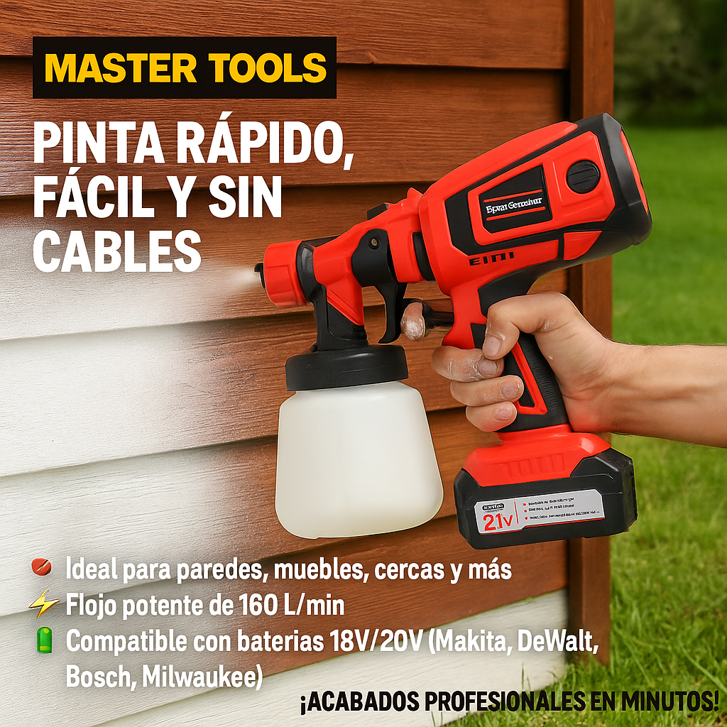 Pistola de Pintura Recargable 21V - 800ML