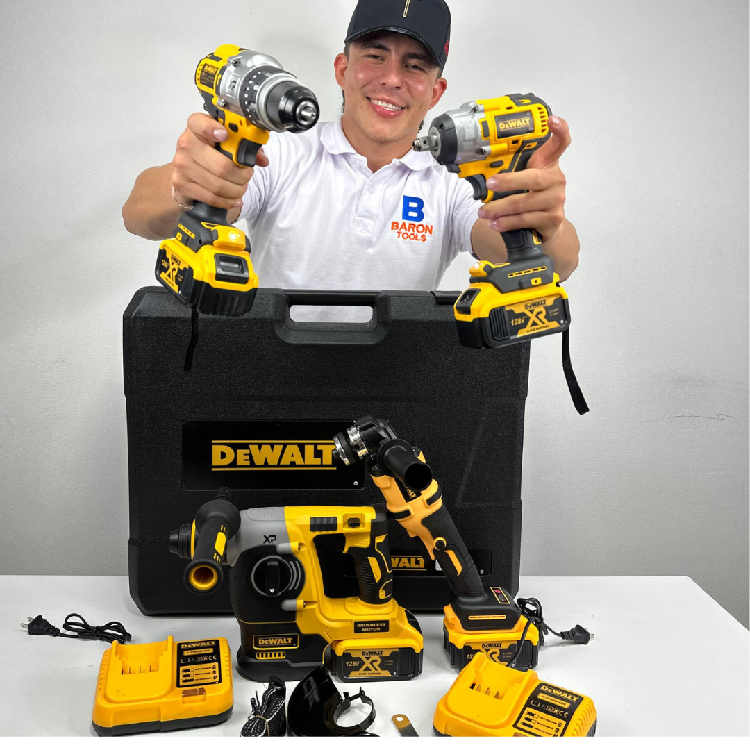 🔧 ¡Combo DeWalt LLave de Impacto,Taladro Percutor, Pulidora y Rotomartillo BRUSHLESS 68V Inalámbrico! 💛⚡